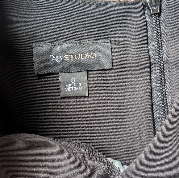 AB Studio Tropical Plumeria Floral Black Sheath Dress Size 8 - Picture 3 of 11